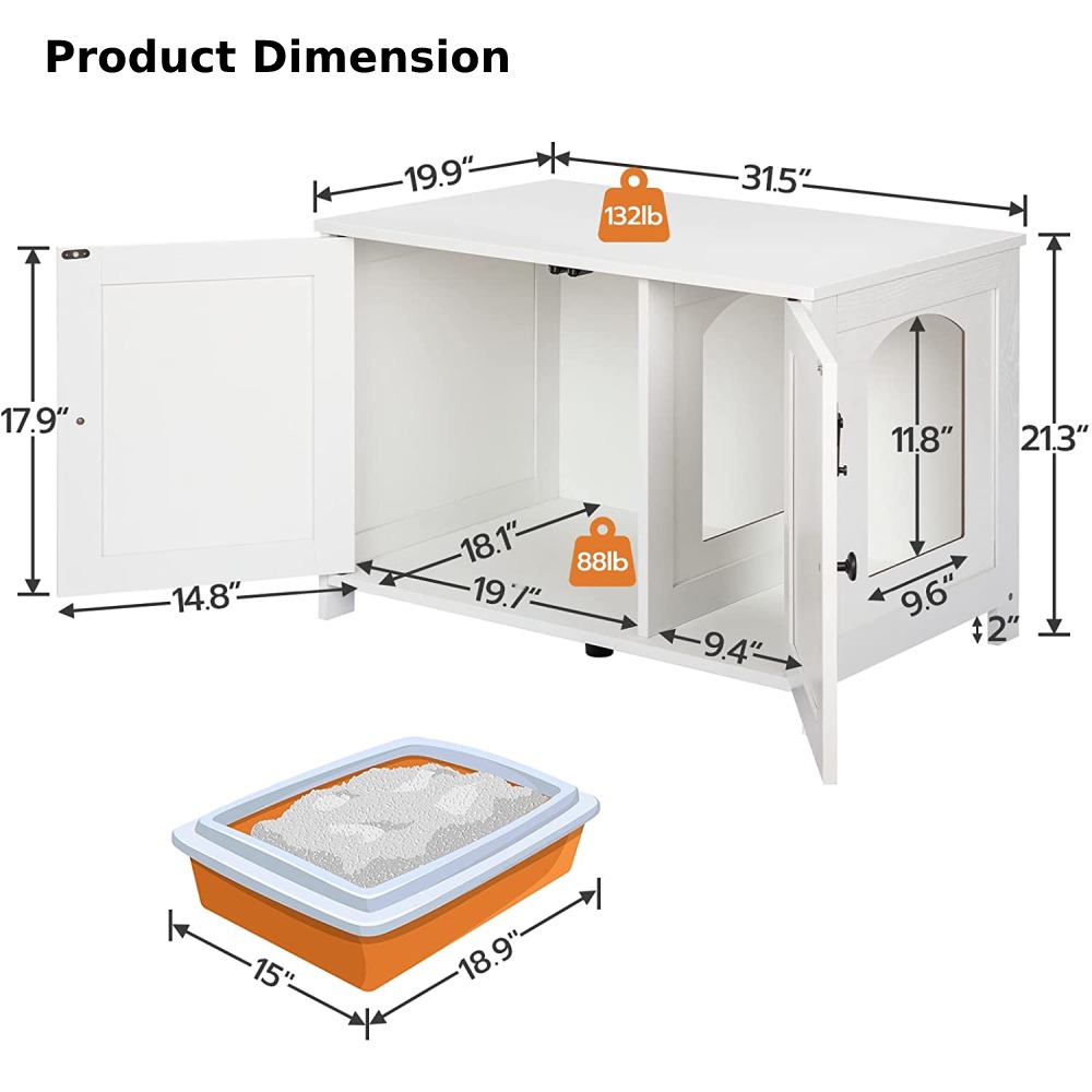 Cat Litter Box Furniture - Greige