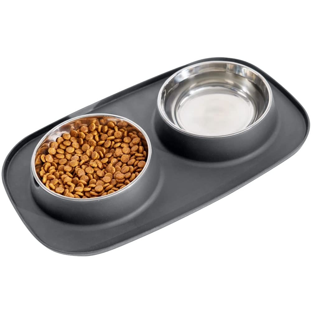 Slip Resistant Pet Bowls - Black: image 5