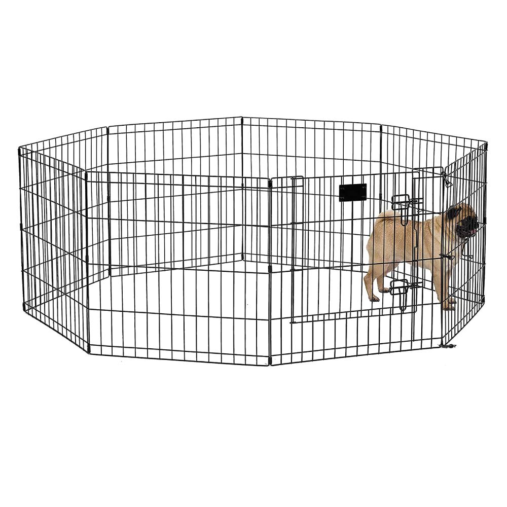 Metal Dog Exercise Pen - Gold Zinc With Door