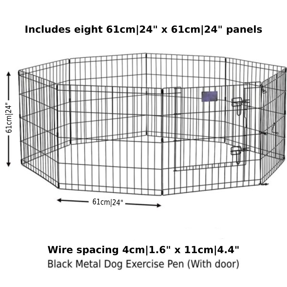 Metal Dog Exercise Pen - Gold Zinc With Door