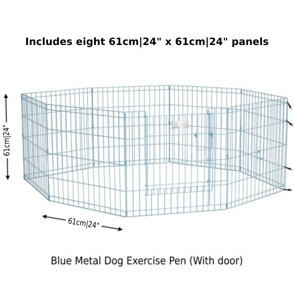 Metal Dog Exercise Pen - Gold Zinc With Door