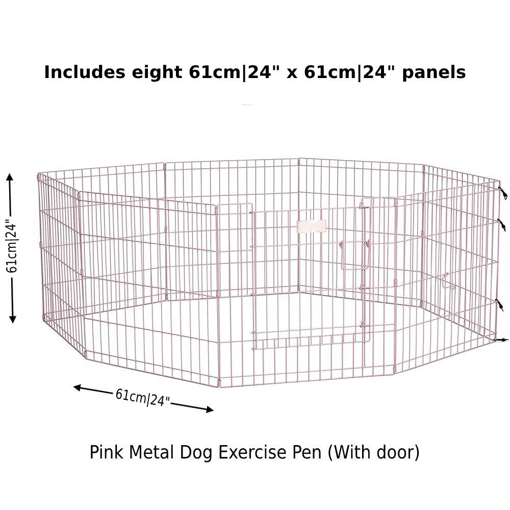Metal Dog Exercise Pen - Gold Zinc With Door